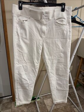Apt. 9 White Cropped Ankle High-Rise Stretch Jeans